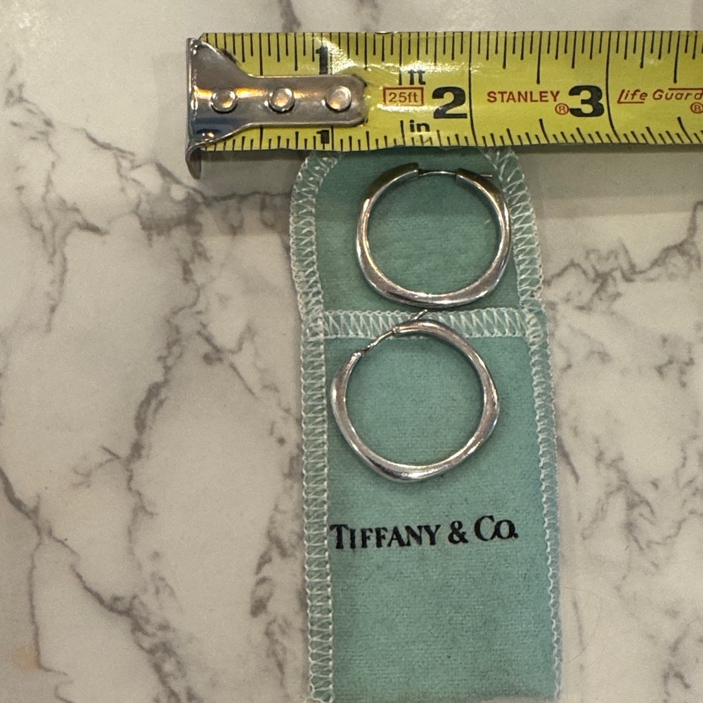 Tiffany & Co. Silver Hoop Earrings with Pouch